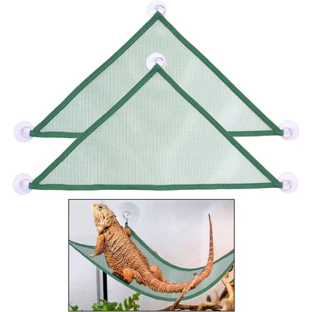 Bearded Dragon Lizard Hammock Reptile Hammock Lounger Ladder Bearded Dragon Hammock Accessories for Bearded Dragons Geckos Lizards Reptile (Green)