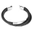 thumbnail image 4 of Pulsera trenzada de PU de acero inoxidable, pulsera de cuero PU trenzado negro para hombre, pulsera para hombre, experiencia incomparable, 4 of 9