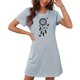 thumbnail image 4 of Camisón corto de talla grande para mujer, camisón de manga corta con estampado de pecho a la moda, camisón para mujer, 4 of 7