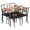 Rustic Brown, variant on 2025 New 5-Piece Rectangular Dining Table Set for 4 - Metal and Wood Kitchen Table with 4 Chairs - Perfect for Small Spaces, Apartments, Breakfast Nooks, Dinettes