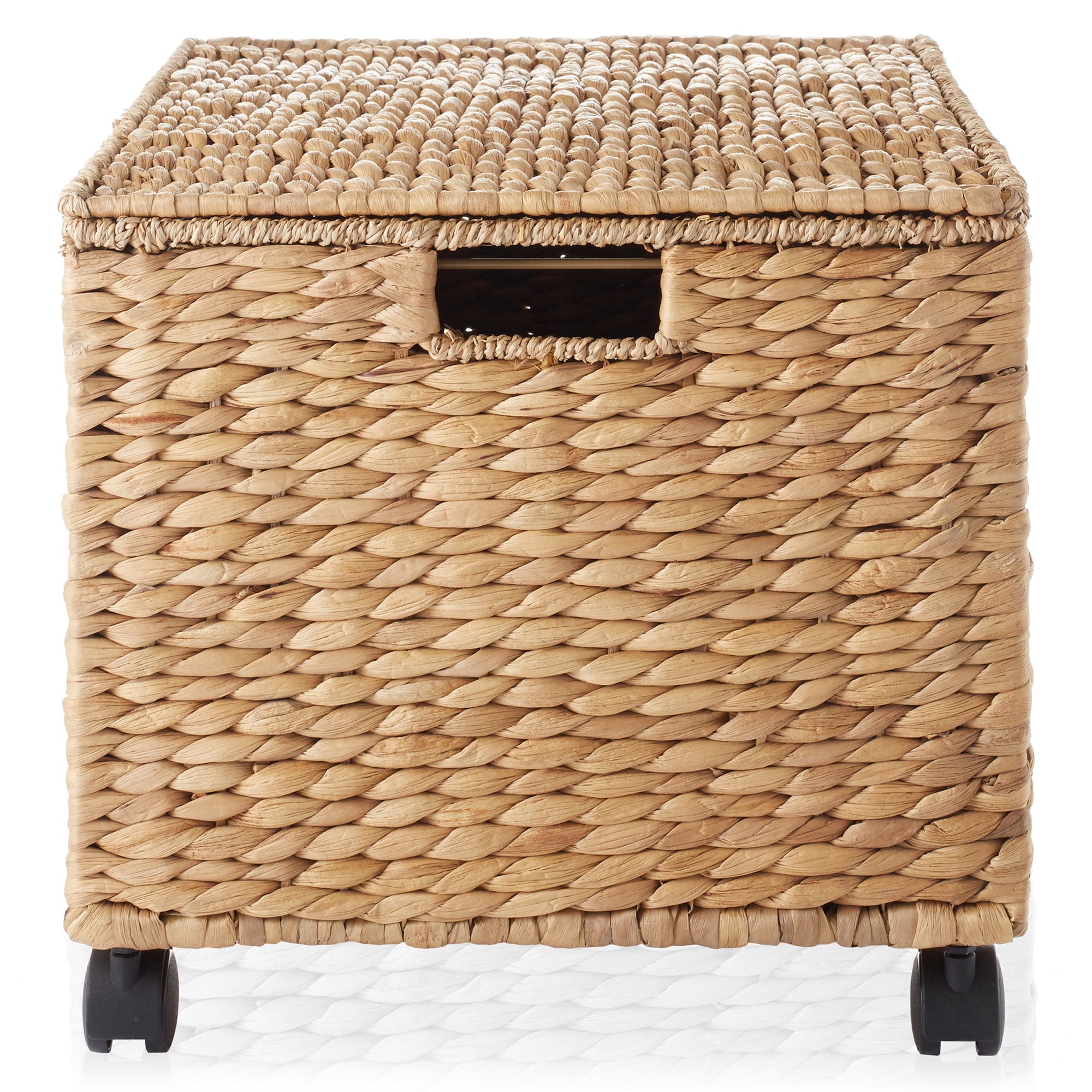 Casafield Rolling Filing Cabinet, Natural - Water Hyacinth Hanging File Folder Organizer, Home Office Storage
