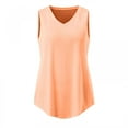 thumbnail image 2 of Alueeu 2022 Summer Tank Top for Women V Neck Solid Color T-Shirt Pink L, 2 of 8