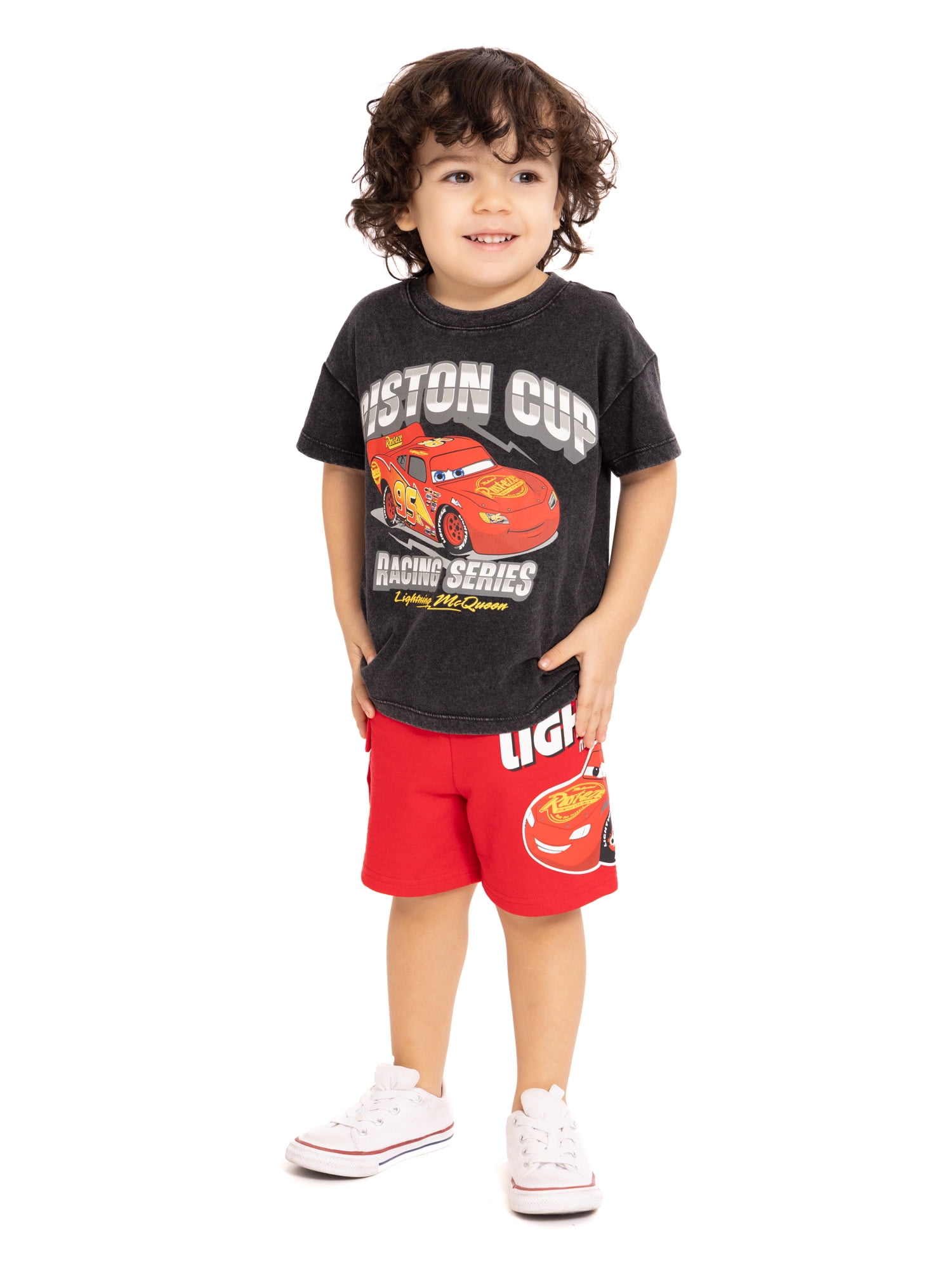 Pixar Cars Baby and Toddler Boy Short Sleeve Graphic Tee and Matching Shorts Set, 2-Piece, Sizes 0/3M-5T