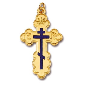 Sterling Silver 24kt Gold Plated Three Barred Cross