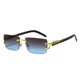 thumbnail image 1 of Typpkmm Fashion Rectangular Sunglasses Men Women Cheetah Brand Designer Rimless Cool Vacation Sun Glasses, 1 of 7
