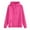 Hot Pink, variant on Women's Casual Round Neck Long Sleeve Solid Color Hooded Sweatshirt Comfort Pullover for Women Loose Fit Streetwear with Hood,Black,2XL