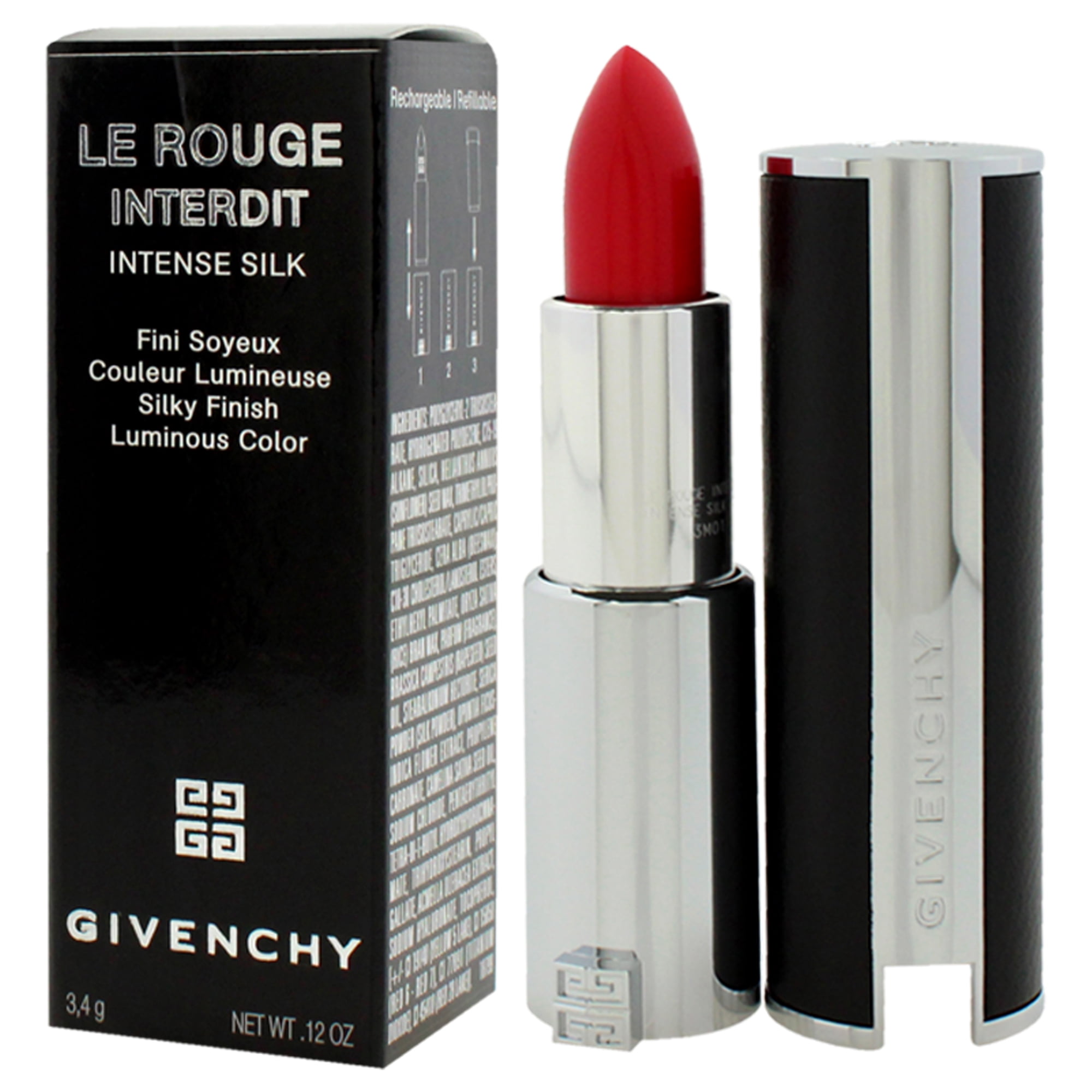 Givenchy Le Rouge Interdit Intense Silk Lipstick - 326 Rouge Audacieux , 0.12 oz Lipstick (Refillable)