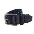 thumbnail image 1 of Ferrioni Cinturón Textil Trenzado Elástico Hombre Negro Gris Hebilla Metal 34mm, 1 of 4