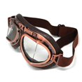 thumbnail image 3 of Motorcycle Goggles Scooter Mopeds Half Helmet Vintage Vespa Pilot Aviator Style, GK_T008 Bronze Frame Clear Lens, 3 of 3