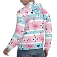 thumbnail image 6 of Sikiie Pink Striped Flamingo Men's Hoodie, Essentials Hoodie, Sweatshirt, Pullover Hooded Sweatshirt for Men-Large, 6 of 7
