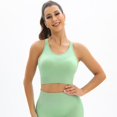 thumbnail image 4 of SWSMCLT Women's Running Tank Top Crop Fitted Yoga Backless Tight Fall Lightweight Top Vest Workout Ribbed Green Large, 4 of 4