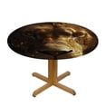 thumbnail image 3 of WYYP A Majestic Lion Round Tablecloth 100% Polyester Fiber Table Cover White, 3 of 8