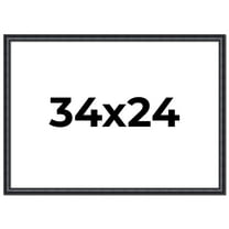 34x24 Frame Black Real Wood Picture Frame Width 1.25 inches | Interior Frame Depth 0.5 inches |