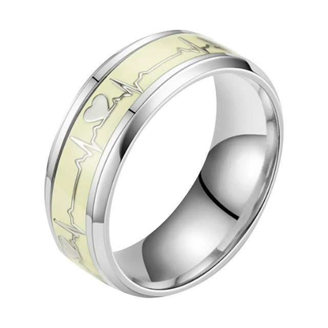 Dsscvnef Bague en Acier Titane en Forme de Cœur Multicolore Bijou Unique pour Couple Femmes Hommes