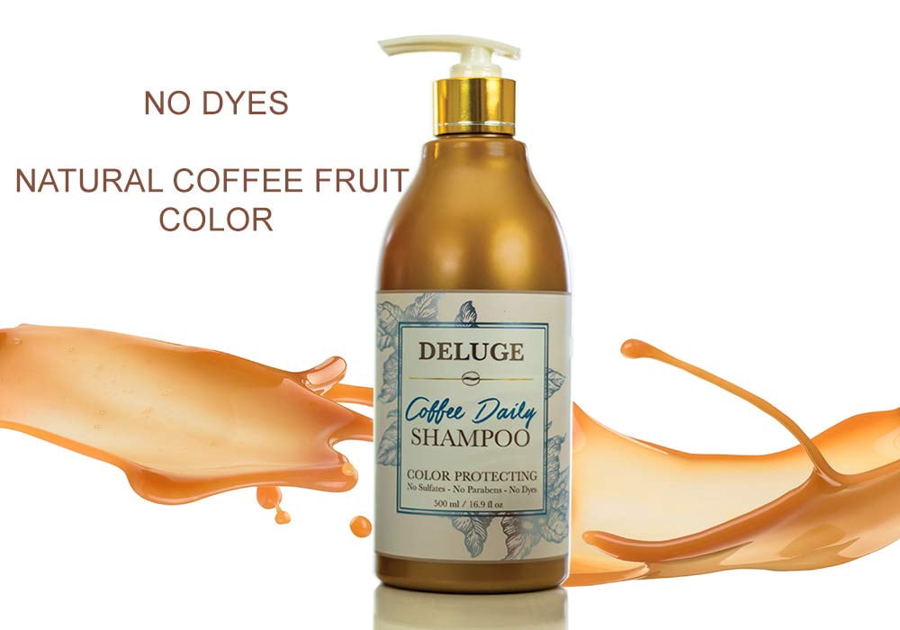 Deluge Coffee Shampoo and Conditioner Set With Argan Oil, Coffee Berry, and Honey Extract - Color Protecting, Moisture Repair, Sulfate-Free For All Hair Types (16.9 oz each)