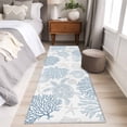 thumbnail image 5 of Blue Sea Turtle Area Rugs 2x6 for Kitchen Runner Rug, Coastal Coral Summer Beach Nautical Non Slip Washable Rug Runner, Low Pile Indoor Floor Carpet Mat Bathroom Rugs for Bedroom, Kids Room, 5 of 9