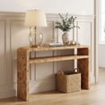 thumbnail image 4 of Dayalane 51" Long Console Table with Lower Shelf, 30" Tall Entryway Table for Hallway, Rustic Burl Wood or Travertine Style Sofa Table Behind Couch, Foyer, Cabin, Burl Wood, 4 of 12