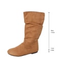 thumbnail image 5 of Women’s Plus Size Round Toe Side Zipper Mid Calf Boots, Low Heel Comfort Mid Shaft Boots, Versatile Casual Winter Boots for Wide Feet Women Brown 8.5, 5 of 7