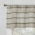 thumbnail image 3 of Clean Window Twill Stripe Allergy/Pet Friendly Anti-Dust Sheer Cafe Curtain, 52" x 36", Mocha/Linen, 3 of 7
