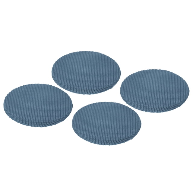 Uxcell 4 Pcs Fundas Redondas de Taburete de Poliéster para Asientos de 11"- 14" para Sillas, Funda de Taburete Azul