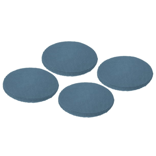 Uxcell 4 Pcs Fundas Redondas de Taburete de Poliéster para Asientos de 11"- 14" para Sillas, Funda de Taburete Azul