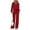 Wine Red, variant on PRETTYGARDEN Women's 2 Piece Outfits Casual Lapel Half Zip Sweatshirts And Wide Leg Pants Tracksuit Sets