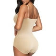 thumbnail image 4 of Irisnaya Women's Shapewear Seamless Bodysuit Tummy Control Waist Trainer Slim Full Body Shaper Adjustable Shoulder Strap Corest V-Neck Leotard Jumpsuit Tops(Beige 3X-Large), 4 of 7