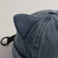 thumbnail image 3 of Hsqqdc 1pc Navy Blue Cotton Rolled Cuff Docker Cap Unisex Brimless Cat Ear Hat for Daily Casual Wear, 3 of 7