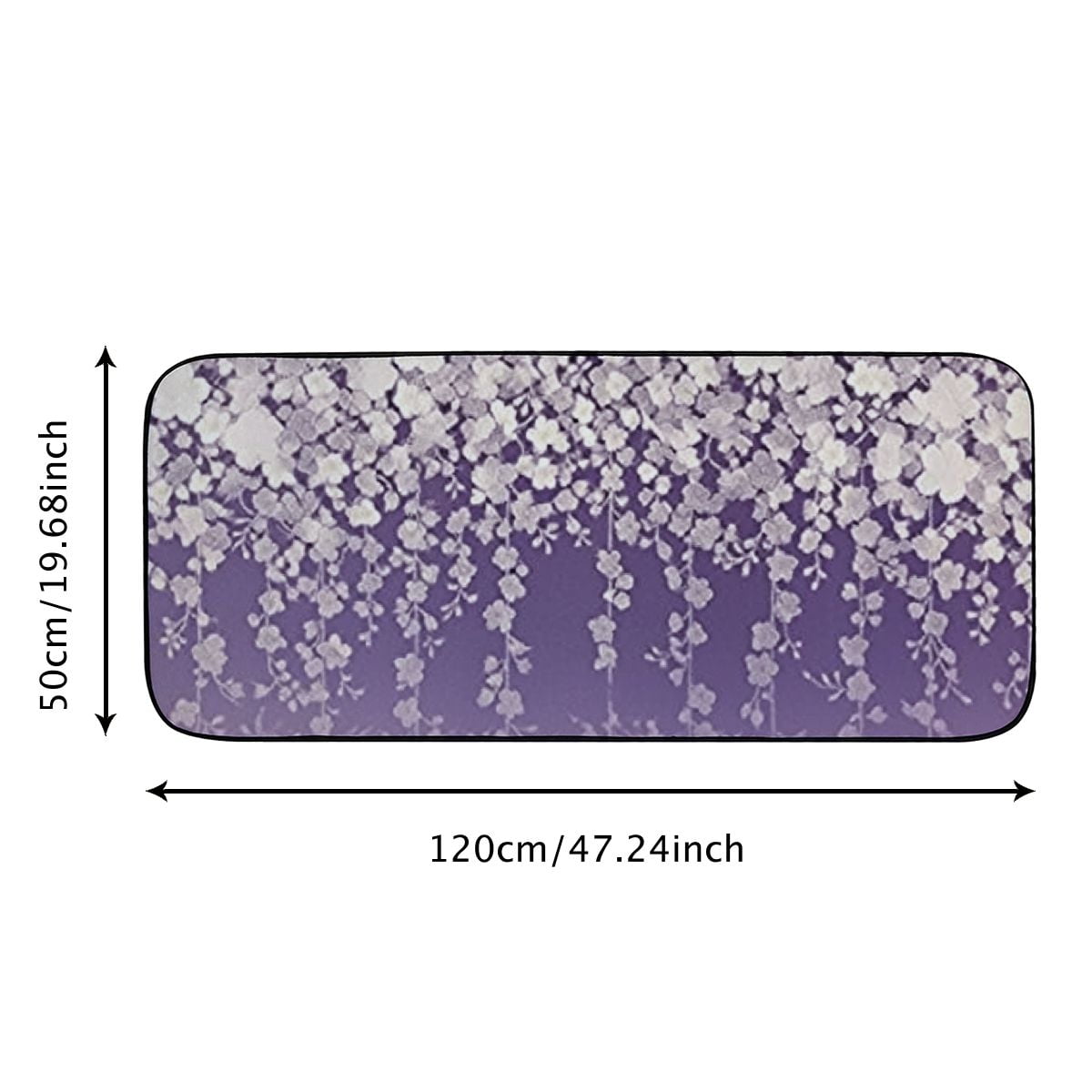 Qinduosi Lavender Purple Flowers Welcome Mat Front Door Mat, Non-Slip&amp;Absorbent Indoor Door Mats, Durable Rubber Backing Floor Doormat for Entryway, Patio, Porch, Spring Floral 19.68*47.24 in