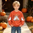 thumbnail image 5 of Fancifize Boys Girls Cute Ghost Graphic Fleece Sweatshirts, Halloween Holiday Print Pullover Tops for Kids 2-15 Years, 5 of 6