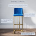 thumbnail image 4 of BELLEZE 30" Seat Height Bar Stools Upholstered Velvet Mid Back Barstool with Gold Metal Leg [Set of 1]- Hutton (Blue), 4 of 7