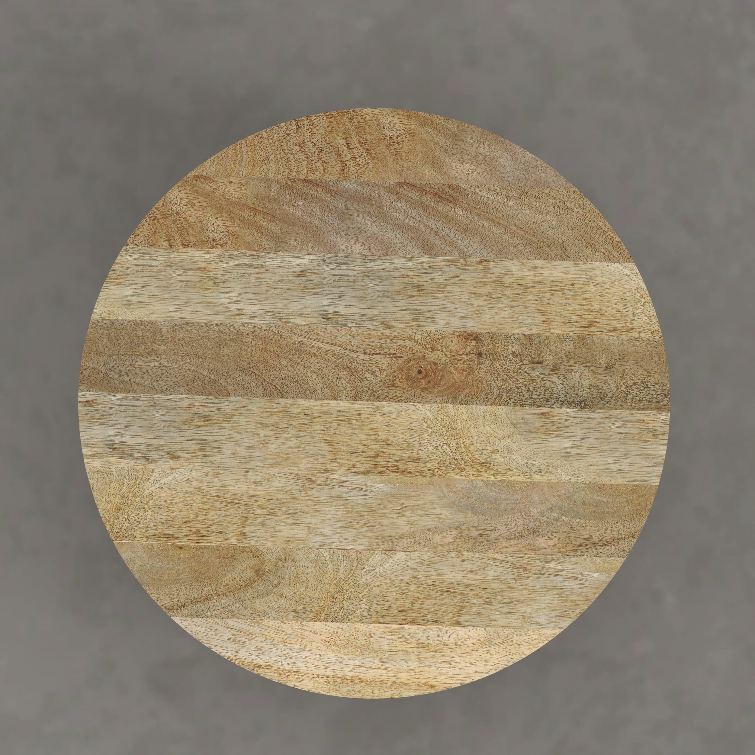 Simpli Home Elmbrook 34 inch Wide Solid Mango Wood Drum Coffee Table, Natural Blonde