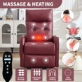 thumbnail image 3 of Power Lift Recliner Chair, Massage & Heat for Elderly, USB Charging, 155° Recline, Heavy Duty, Red, 3 of 13
