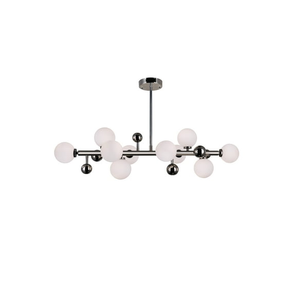CWI Lighting Element 10 Light Contemporary Metal Chandelier in Nickel