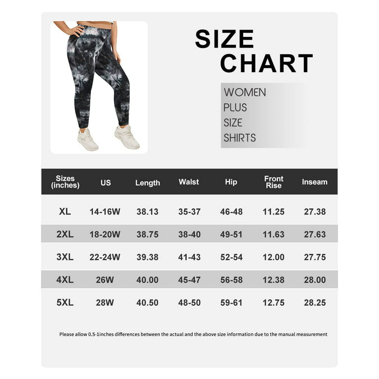 TIYOMI Plus Size Leggings For Women 5X Tie Dye High Waist Pants Full Length  Butt Fit Pants Casual Solid Color Ankle Leggings Outdoor Fall Winter Pants  5XL 28W 