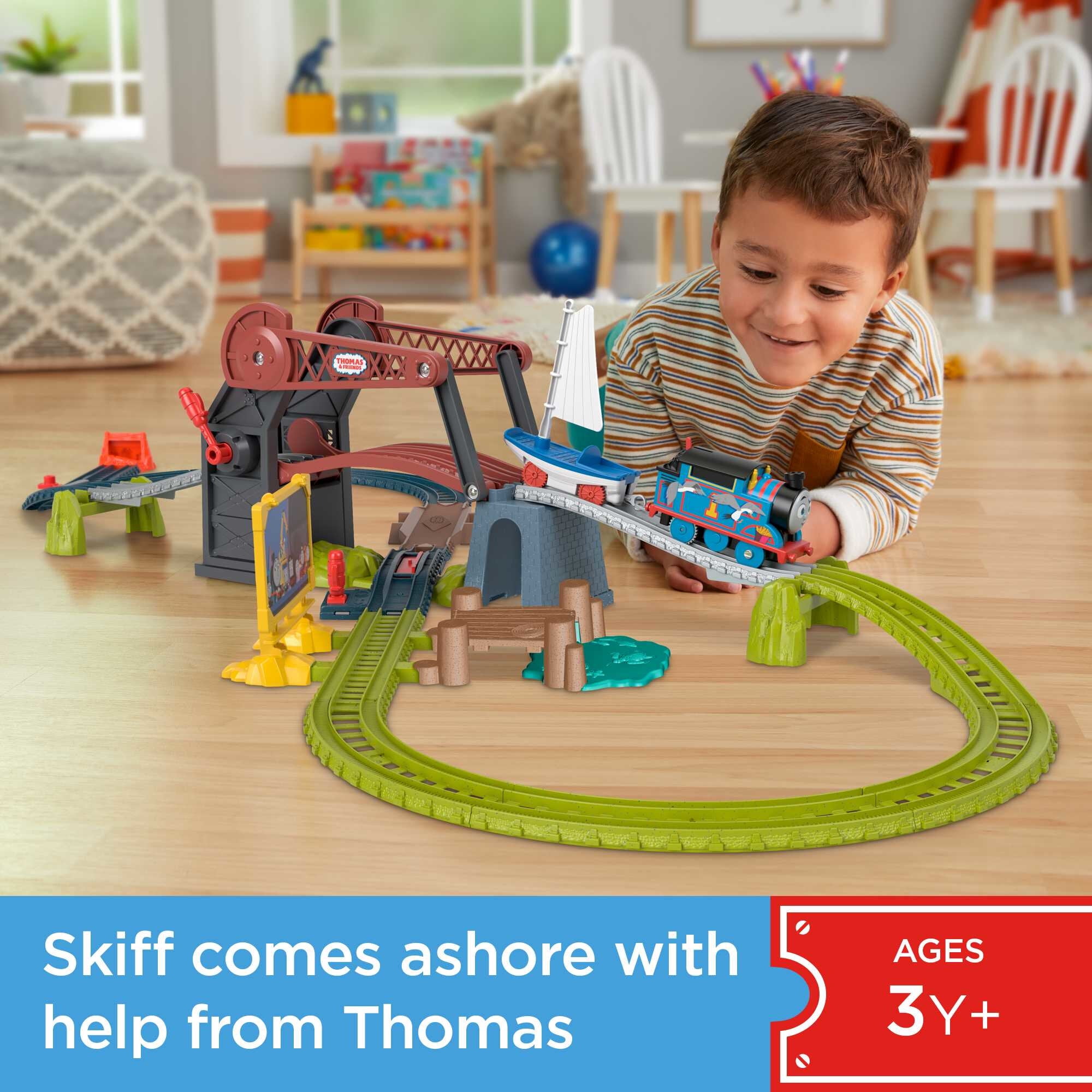 Thomas & Friends Bridge Lift Thomas & Skiff Toy Train Set with