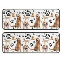 Kitchen Rugs Sets Of 2,Golden Retriever Anti Fatigue Kitchen Mat Rugs Non Slip Washable,Decorative Kitchen Floor Mats for Kitchen,Sink,Laundry,17"x47" 17"x47"