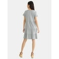 thumbnail image 4 of Time and Tru Women's and Women's Plus Tiered Cotton Mini Dress, Sizes XS-4X, 4 of 4
