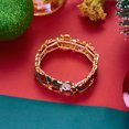 thumbnail image 6 of NICKSUN Christmas Enamel Stretch Bangle Bracelet for Women, Santa Claus Sleigh Holly Berry Statement Bracelet, Festive Xmas Holiday Costume Jewelry for Party Christmas Gift Stocking Stuffer, 6 of 7