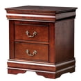 thumbnail image 4 of Poy Three Piece Full Size Bedroom Set, Metal Hanging Pulls, Cherry Brown Wood, 4 of 6