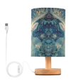 thumbnail image 2 of Lamp Printed Gifts Table Lamp USB Bedside Desk Nightstand Lamp Wood Base for Bedroom Living Room Office Desk College Dorm Beautiful Glowing Deer, 2 of 7