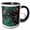 Black/White, variant on 3drose, Teal and Image of Copper Image of Watercolor Flower Splash Pattern, 15oz Mug