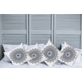 thumbnail image 2 of Ambesonne White Throw Pillow Cover 4 Pack, Vintage Tribal Mandala, 20", Grey, 2 of 7