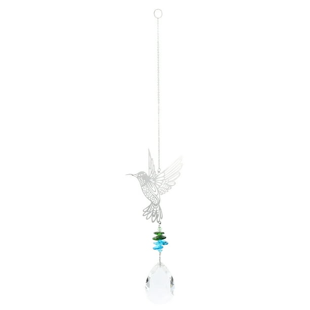 EeaseMX Lámpara colgante de bola de cristal para techo, elegante colgante con forma de pájaro, decoración atrapasol