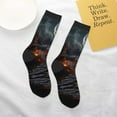 thumbnail image 4 of Kids Girls Boys Socks - Halloween Village Nightscape Comfort Breathable Crew Socks for Boys Girls Kids, Soft Athletic Running Socks for Boys Socks 6-10 Years Old, 4 of 6