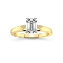 3 Carat IGI Certified Emerald Shape Lab Grown Diamond Engagement Ring | 14K Yellow Gold | Arielle Solitaire Lab Diamond Ring | FG-VS1-VS2 Quality Friendly Diamonds