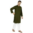 thumbnail image 2 of Atasi Indian Mens 2 Piece Kurta Pajama Set Henley NeckÂ&nbsp;Casual Long Kurta, 2 of 7
