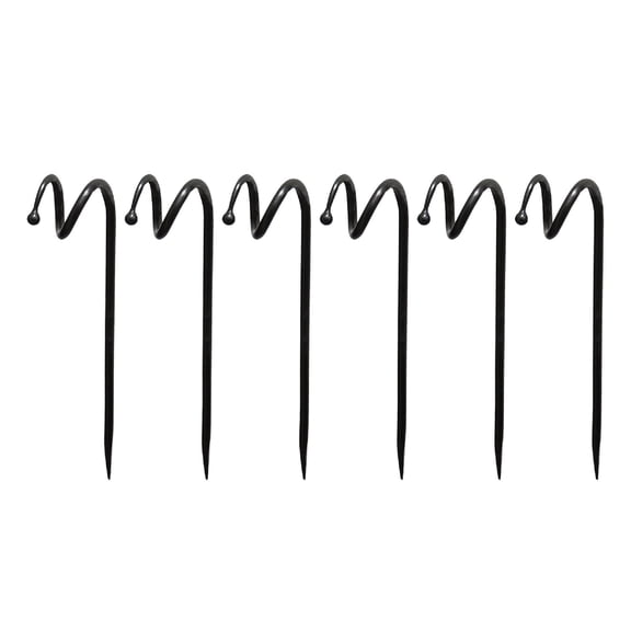 Achla Designs 14" H Graphite Wrought Iron Hose Guard w/Ball End Design (Set of 6), Hose Guide - 14"H