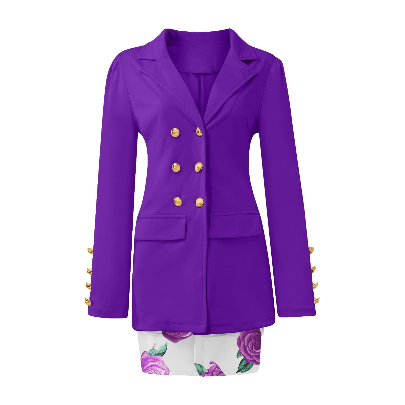 WXLWZYWL Womens Suits Blazer and Skirts Solid Printed Long
