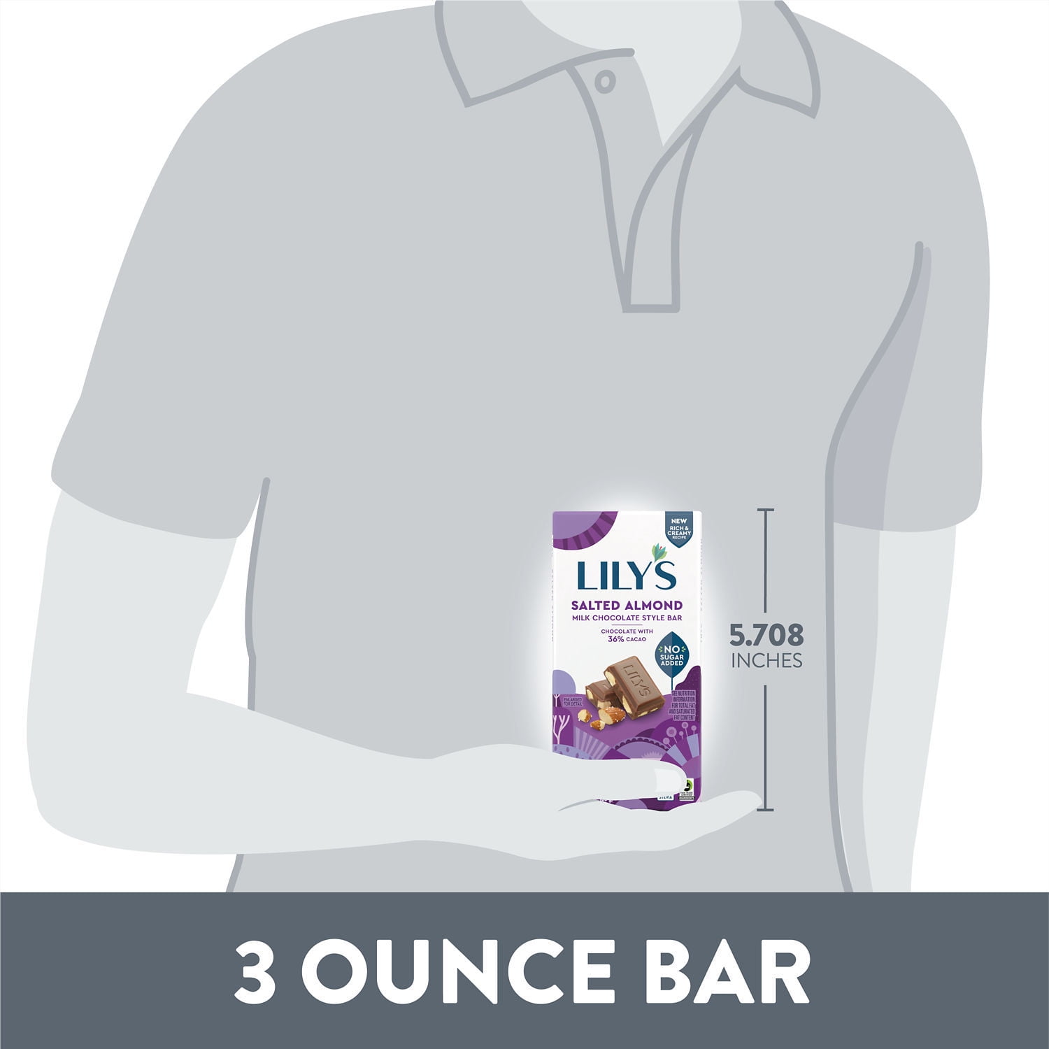 (2 pack) Lily's Salted Almond Milk Chocolate Style No Sugar Added, Gluten Free Sweets, Bar 3 oz